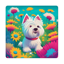 Dessous de verre de dessins animés Westie