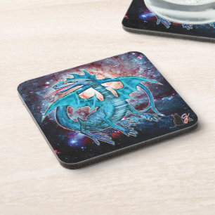 Dessous de verre de dragon cosmique Turquoise