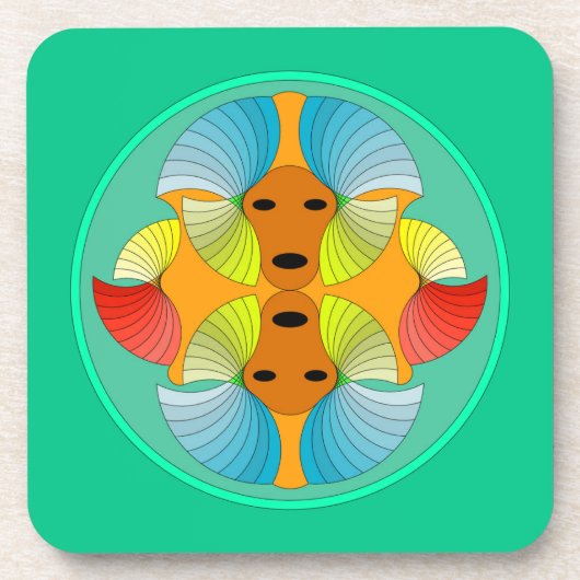 Dessous de verre de faces en miroir (Devant)