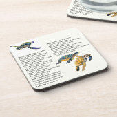 Dessous de verre de faune de prière de poème de (Côté gauche)