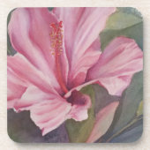 Dessous de verre DE FLEURS HIBISQUES ROSES (Devant)