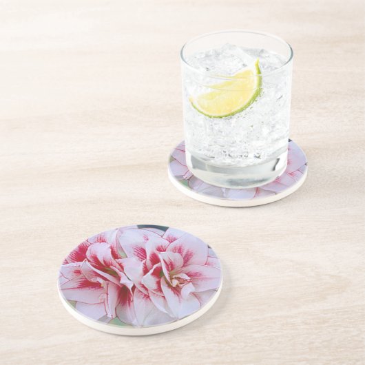 Dessous de verre de fleurs roses (Côté)