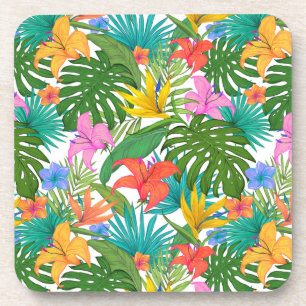 dessous de verre de fleurs tropicales