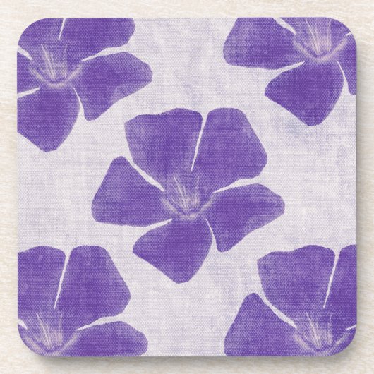Dessous de verre de fleurs violettes (Devant)