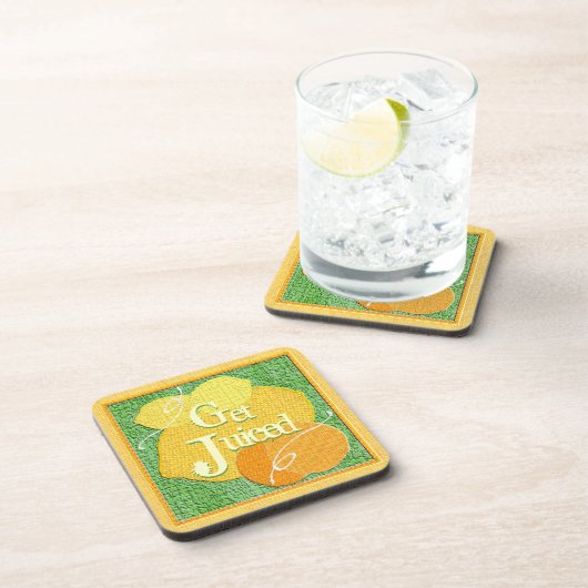 Dessous de verre de fruits texturés (orange) (Côté Droit)