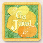 Dessous de verre de fruits texturés (orange) (Devant)