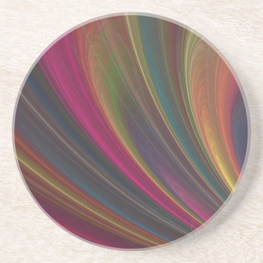 Dessous de verre de grès Abstrait en arc-en-ciel f (Devant)