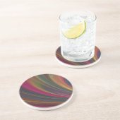 Dessous de verre de grès Abstrait en arc-en-ciel f (Côté)