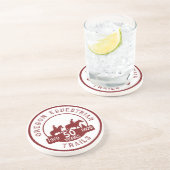 Dessous de verre de grès avec le logo (Côté)