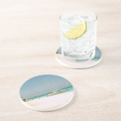 Dessous de verre de grès avec scène de l'île Cayma (Côté)