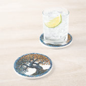 Dessous de verre de grès celtique de l'arbre de vi (Côté)