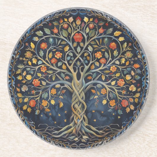 Dessous de verre de grès celtique de l'arbre de vi (Devant)