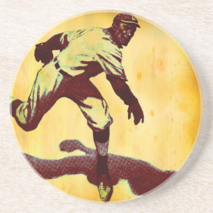 Dessous de verre de grès de baseball vintage