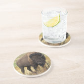 Dessous de verre de grès de bison américain (Côté)