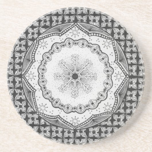 Dessous de verre de grès de houx et de flocon de (Devant)