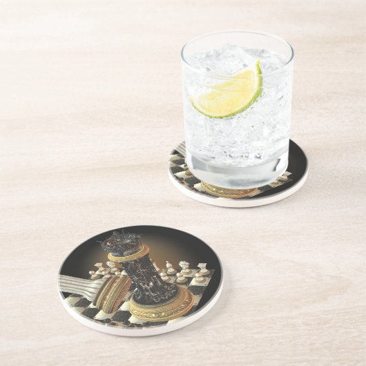 Dessous de verre de grès de jeu d'échecs (Côté)