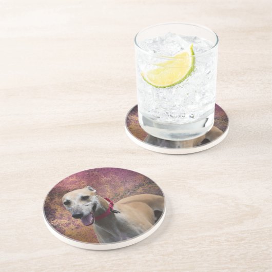 Dessous de verre de grès de la Faune Greyhound (Côté)