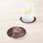 Dessous de verre de grès de la lune de fleurs (Côté)