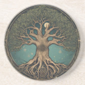 Dessous de verre de grès de l'arbre de vie (Devant)