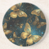 Dessous de verre de grès de Papillons d'or (Devant)