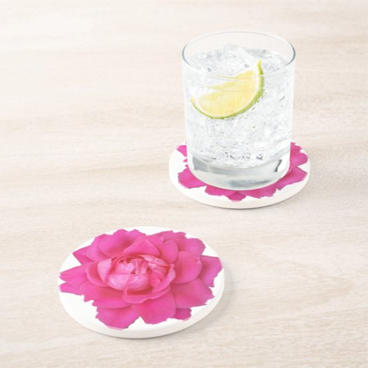 Dessous de verre de grès de rose de rose (Côté)