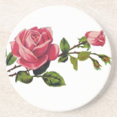 Dessous de verre de grès de rose rouge (Devant)
