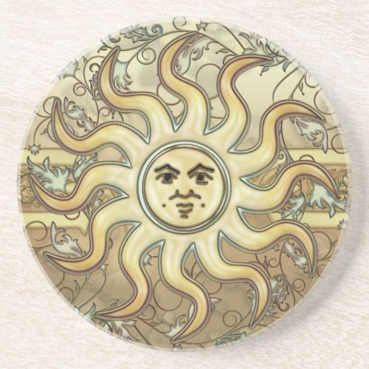 Dessous de verre de grès de symbole de Sun (Devant)