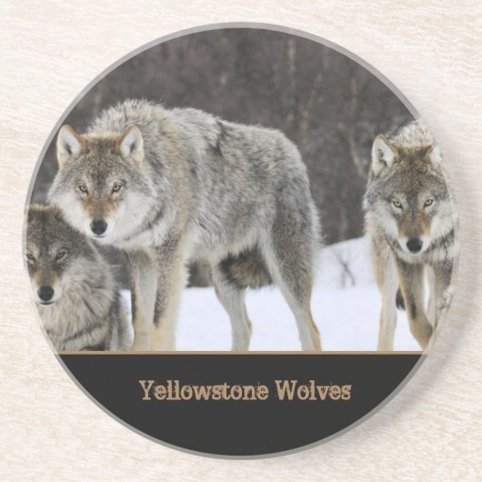 Dessous de verre de grès des loups de Yellowstone (Devant)