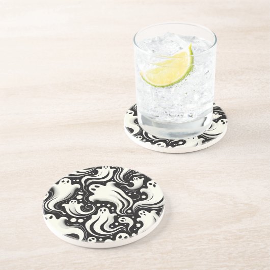 Dessous de verre de grès d'Halloween Ghoely (Côté)