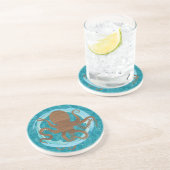 Dessous de verre de grès d'Oasis de pieuvre (Côté)