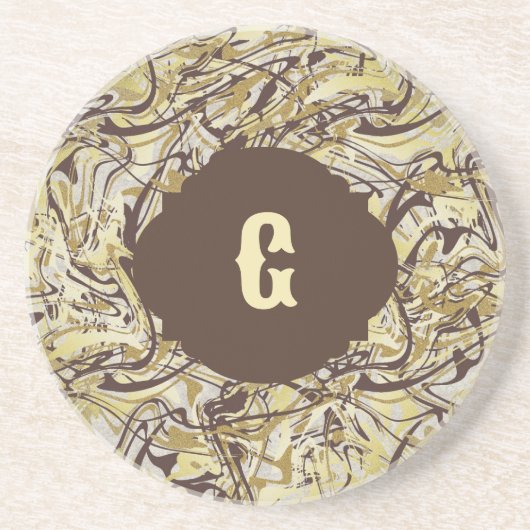 Dessous de verre de grès en grès Brown de dérive d (Devant)
