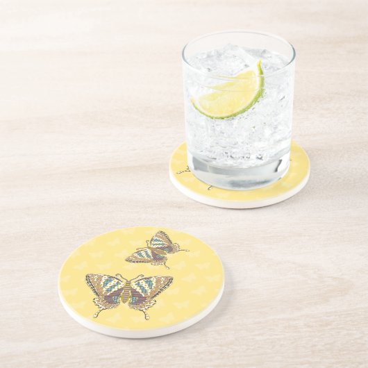 Dessous de verre de grès en grès d'Aztec Swallowta (Côté)