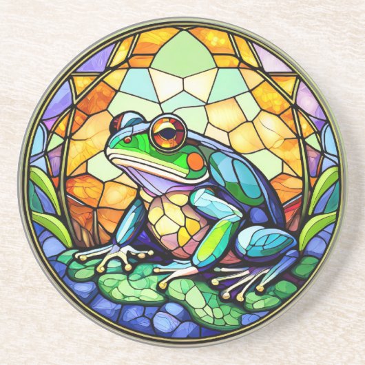 Dessous de verre de grès en grès de grenouille en (Devant)