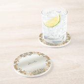 Dessous de verre de grès en grès orné d'or (Côté)