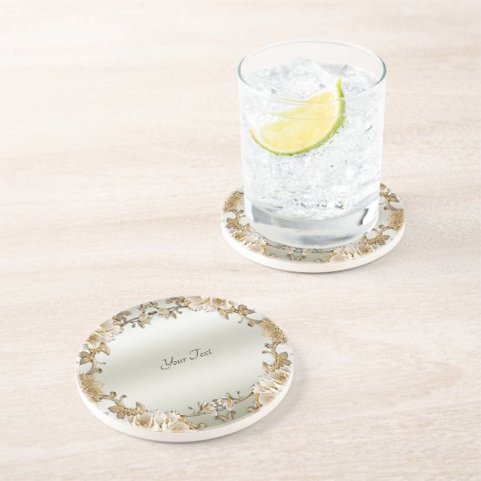 Dessous de verre de grès en grès orné d'or (Côté)