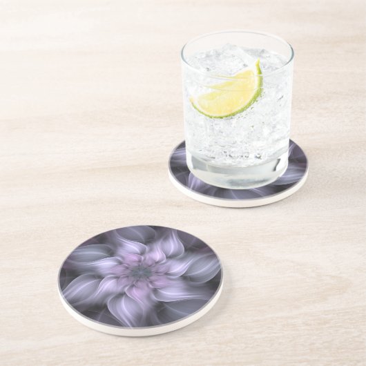 Dessous de verre de grès fractionné violet (Côté)