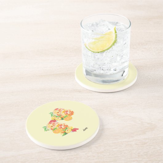 Dessous de verre de grès : Fruits de couleur (Côté)