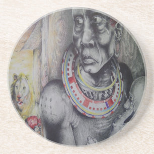 Dessous de verre de grès Hakuna Matata Masai