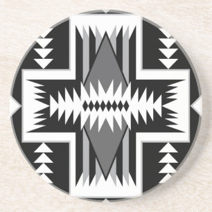 Dessous de verre de grès noir et gris Navajo