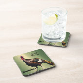 Dessous de verre de grès personnalisable Wild Turk (Côté Droit)