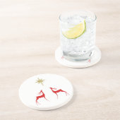 Dessous de verre de grès—Renne rouge (Côté)