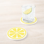 Dessous de verre de grès rond de chaux jaune citro (Côté)