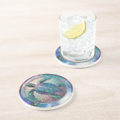 Dessous de verre de grès rond en mosaïque de tortu (Côté)