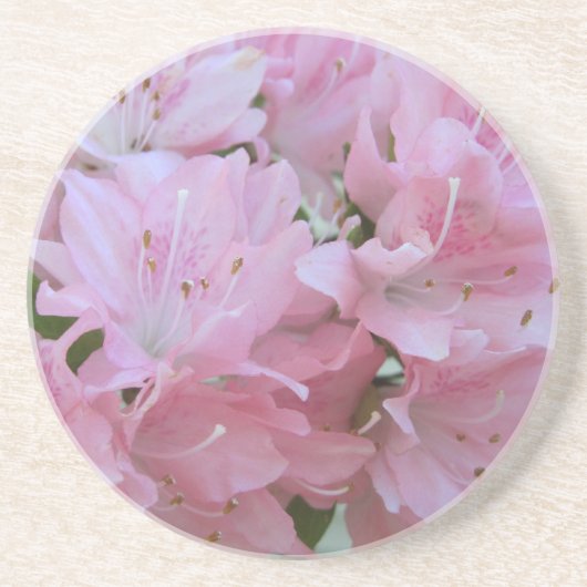 Dessous de verre de grès rose Azaleas (Devant)