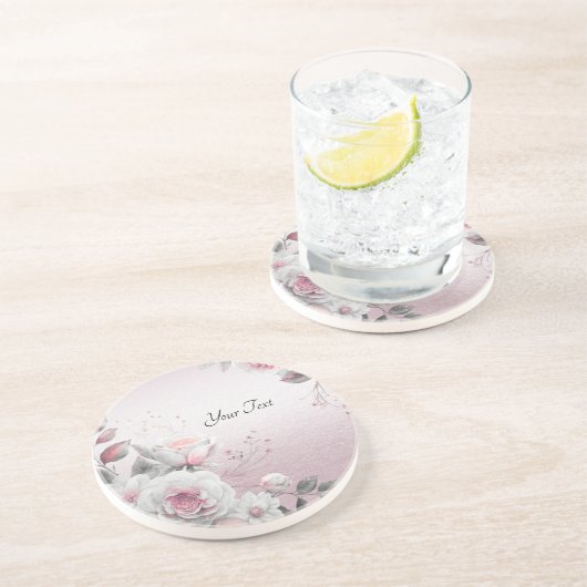 Dessous de verre de grès rose blanc (Côté)