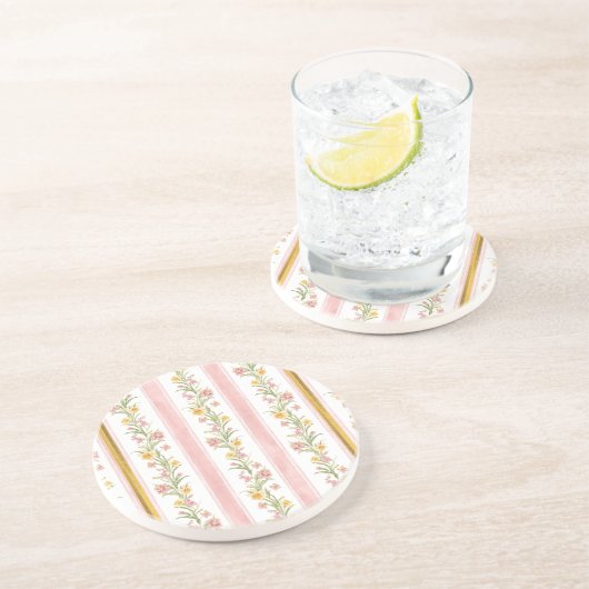 Dessous de verre de grès rose or (Côté)