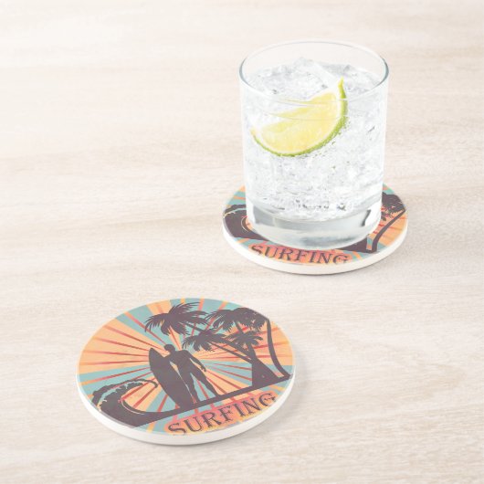 Dessous de verre de grès surfer Dude (Côté)