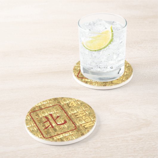 Dessous de verre de grès - vent du nord (Côté)