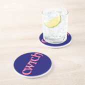 Dessous de verre de grès, Welsh Cwtch, Check on Bl (Côté)