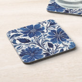 dessous de verre de jardin à fleurs indigo (Côté gauche)